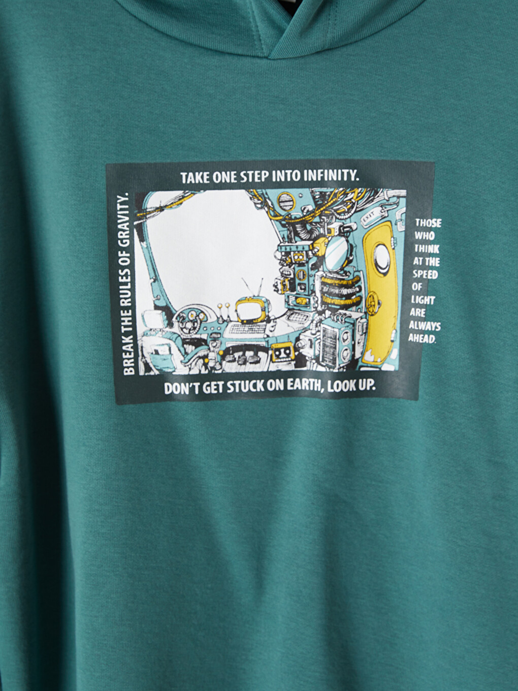 Yeşil Baskılı Erkek Çocuk Kalın Sweatshirt-1