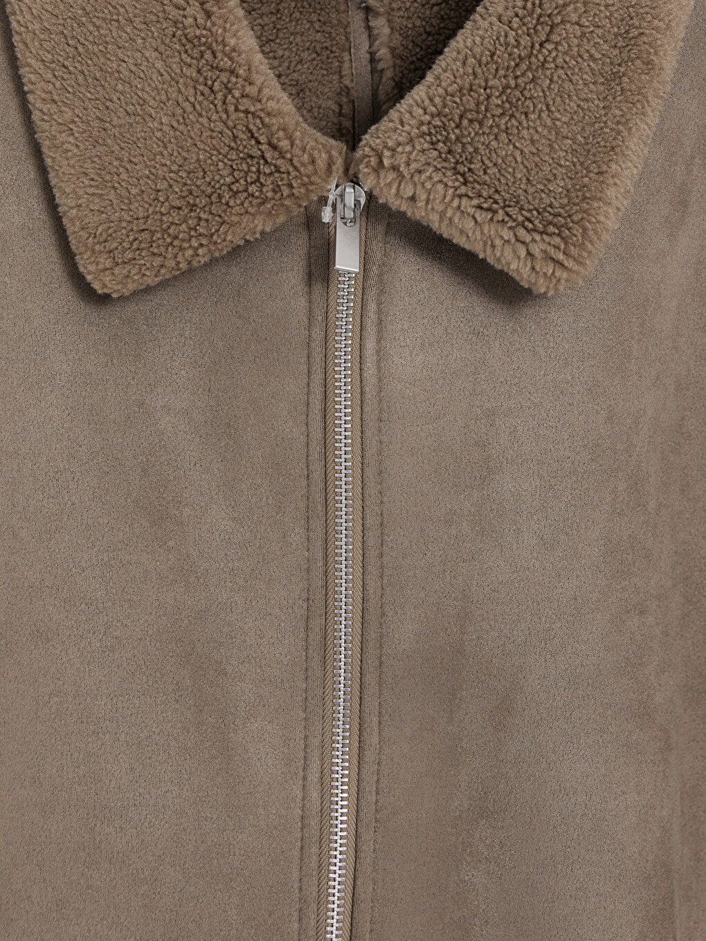 Relaxed Fit Fur Collar Men's Suede Coat-6