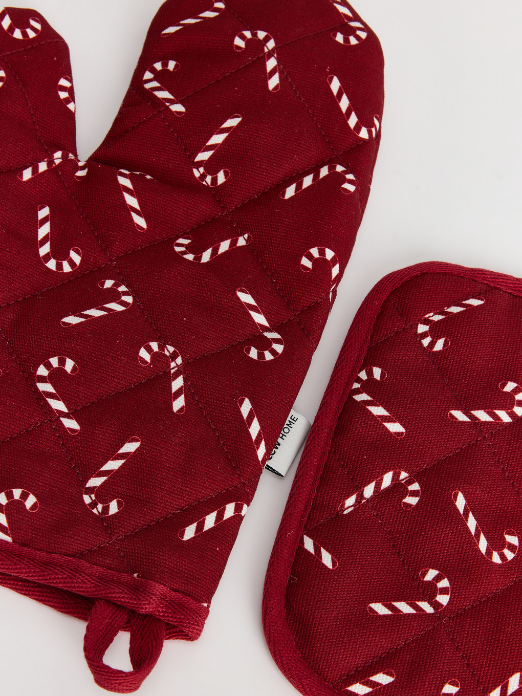 Cane Patterned Oven Glove And Pot Holder-3