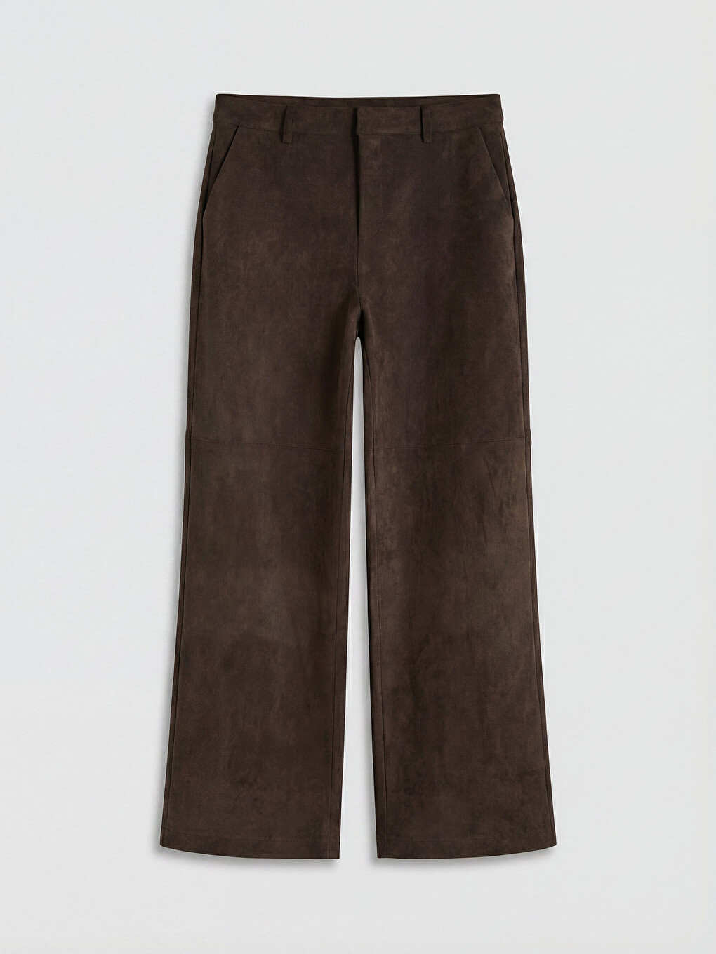 Regular Fit Women's Faux Suede Trousers-4
