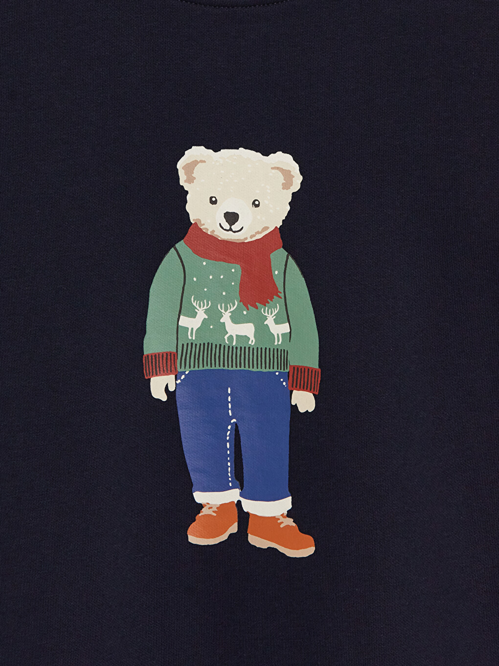 Bear Teddy Printed Boys' Thick Sweatshirt-2