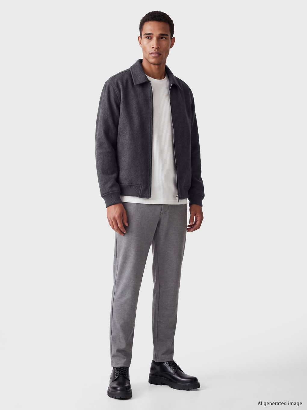 Regular Fit Shirt Collar Men's Coat-1