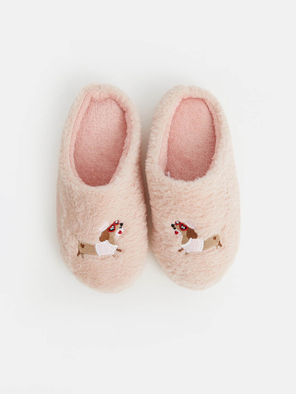 Dog Embroidered Plush Women's Home Slipper-3