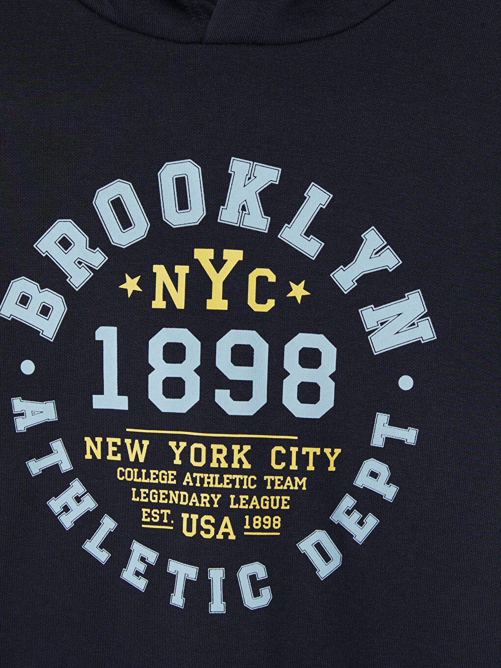 Lacivert Nyc Baskılı Erkek Çocuk Kalın Sweatshirt-1