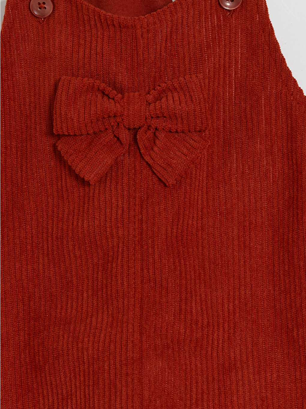 Crew Neck Bow Detail Baby Girls' Velvet Dress Set-5