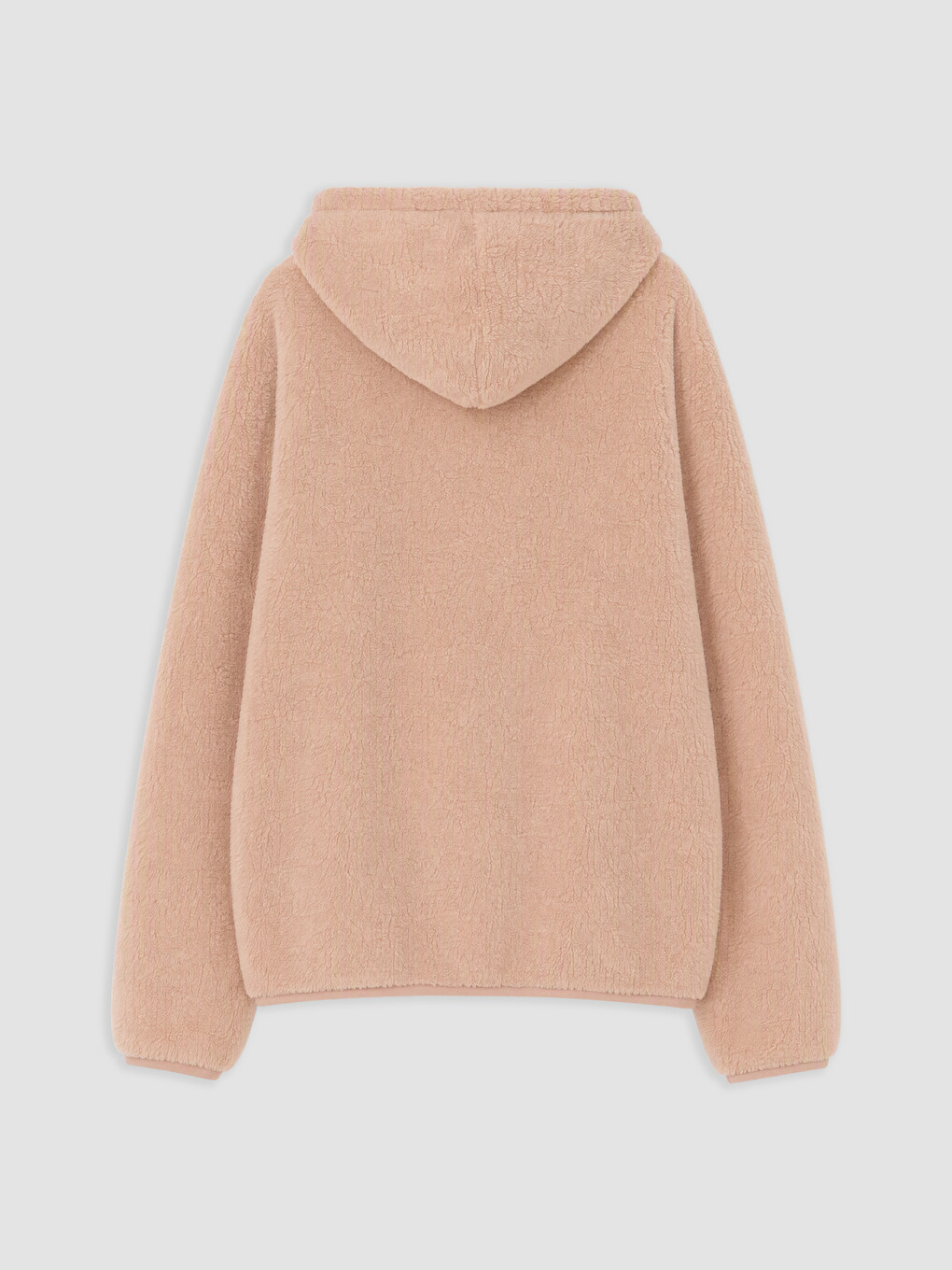 Pembe Kız Çocuk Pelüş Fermuarlı Sweatshirt-1