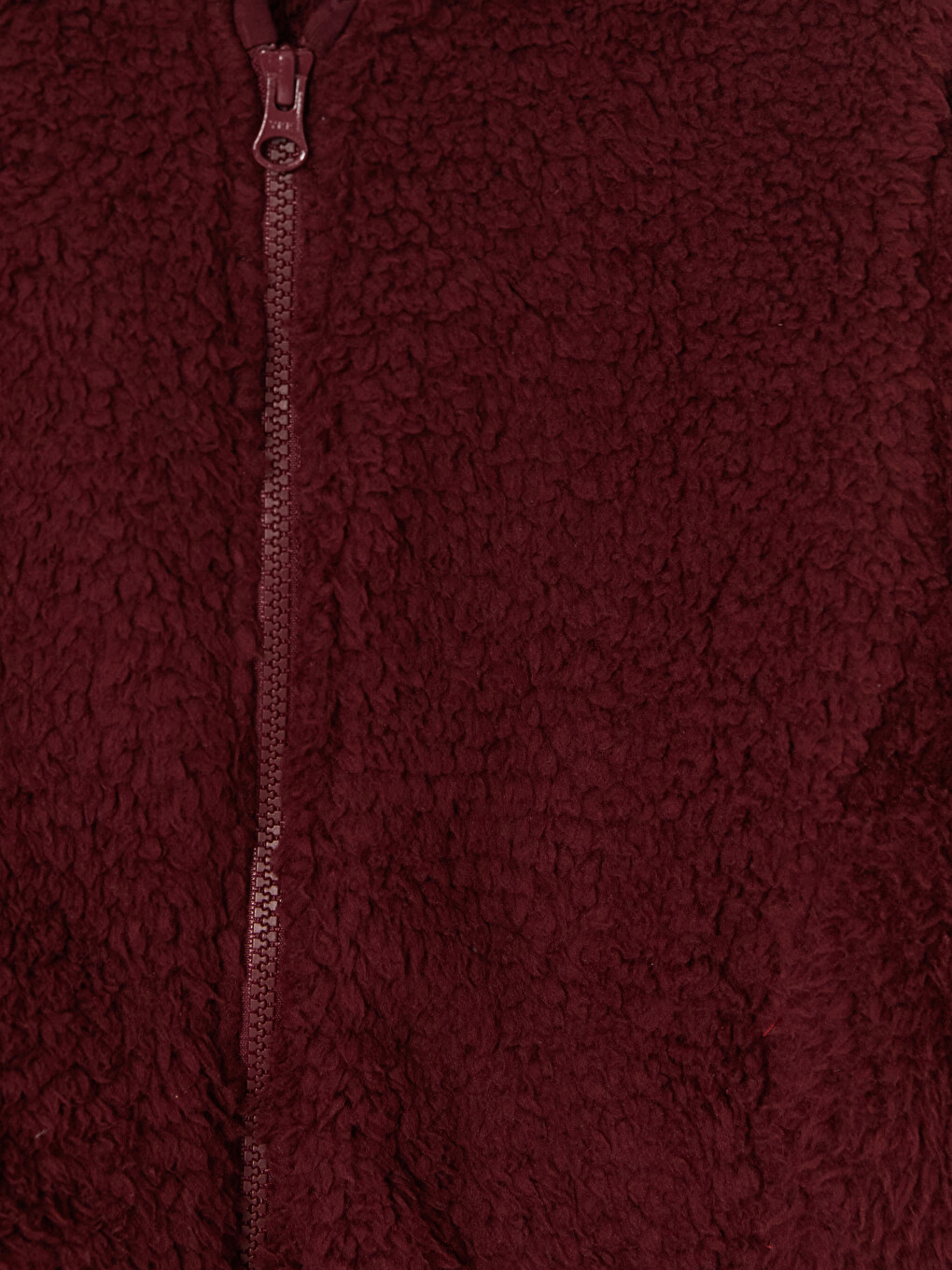 Bordo Kız Çocuk Pelüş Fermuarlı Sweatshirt-2