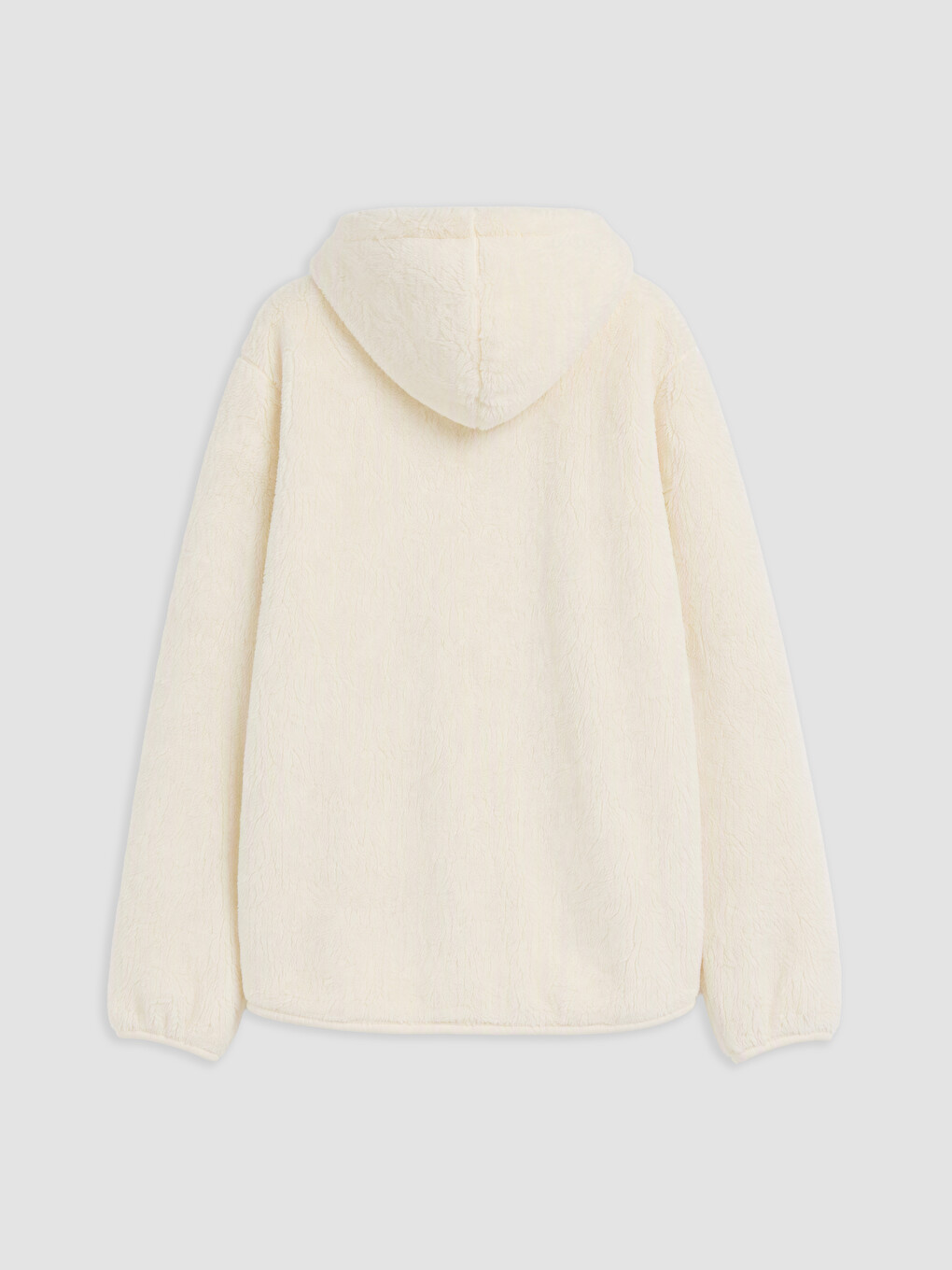 Ekru Kız Çocuk Pelüş Fermuarlı Sweatshirt-1