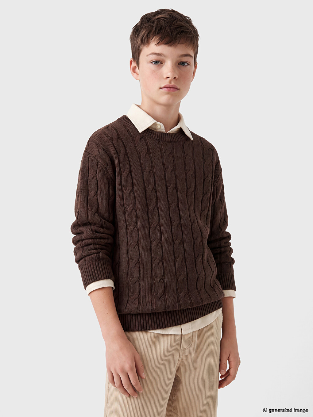 Crew Neck Boys' Knitwear Sweater-1