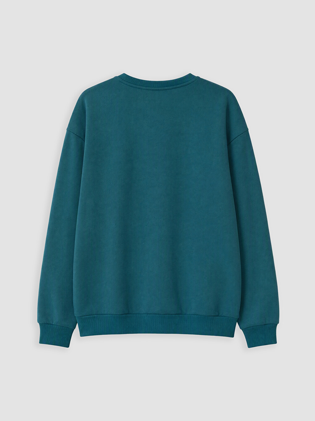 Petrol Bisiklet Yaka Erkek Sweatshirt-2