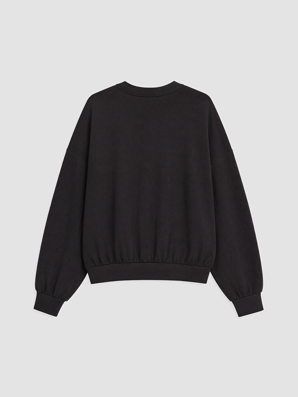 Siyah Bisiklet Yaka Soft Touch Kadın Sweatshirt-6