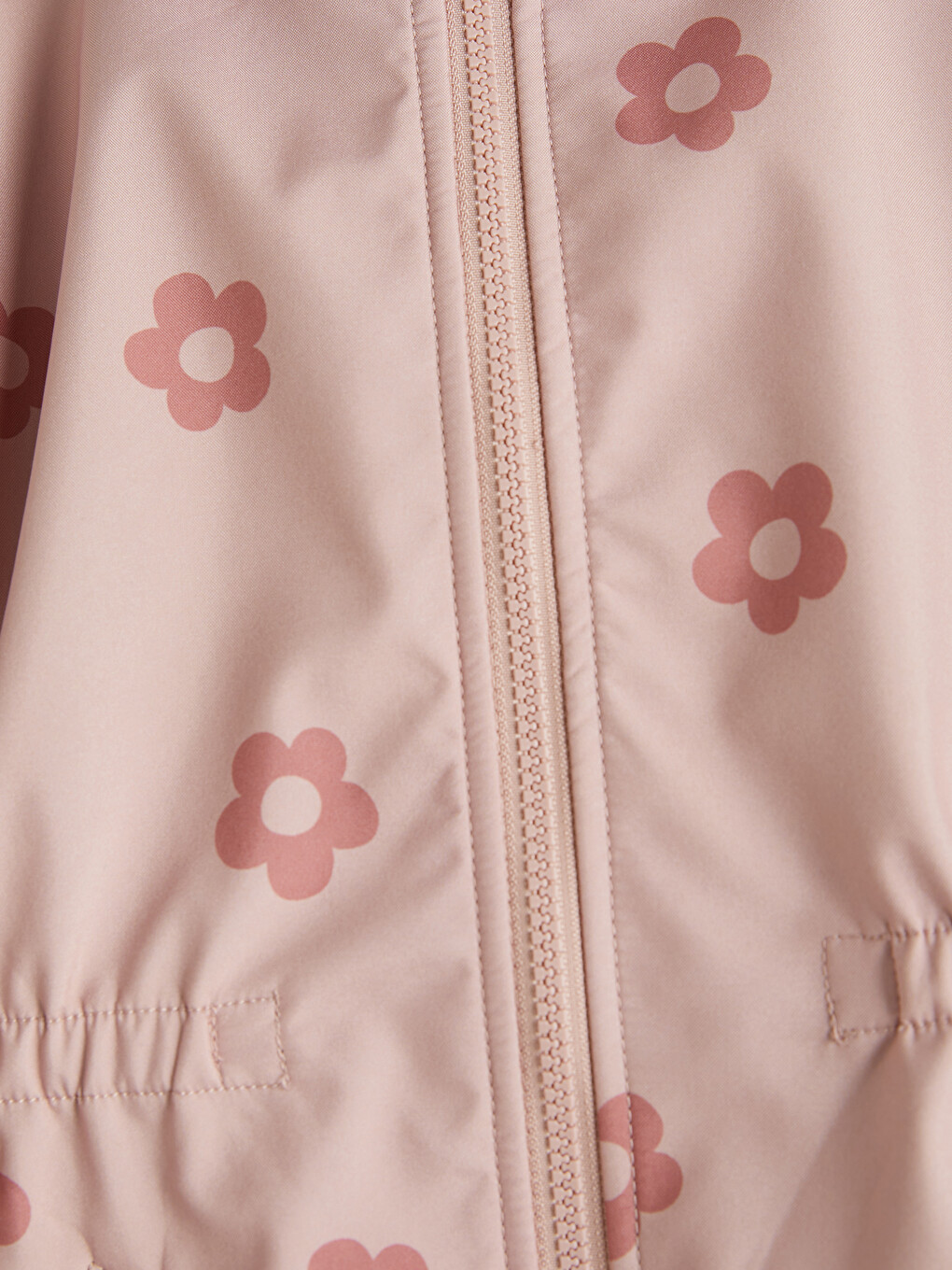 Hooded Flower Patterned Girls' Coat-2