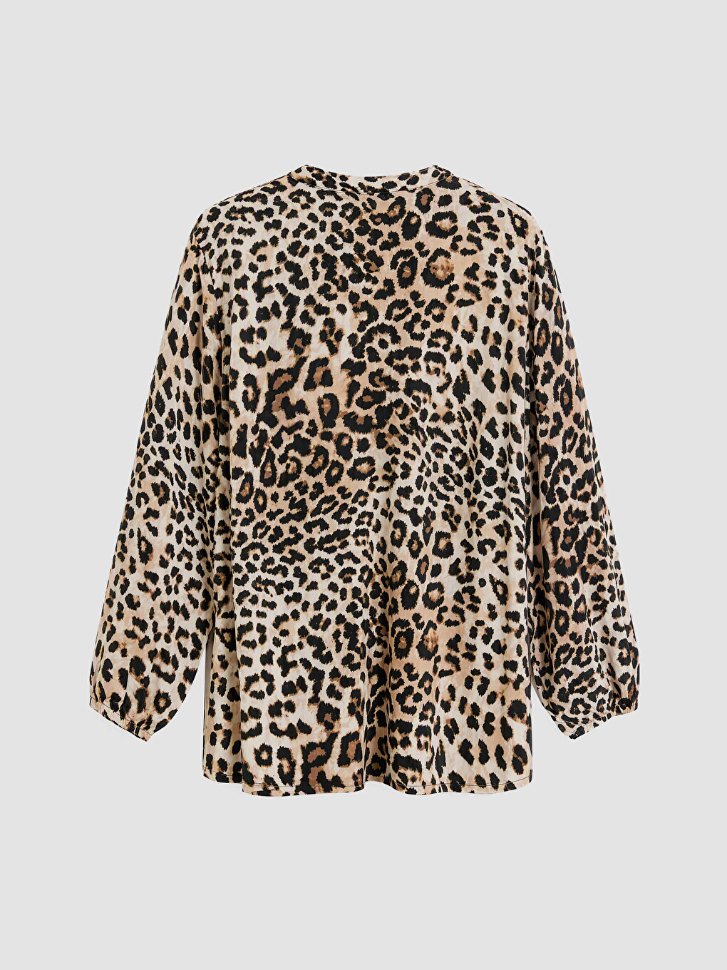 Tie Detailed Leopard Patterned Blouse-2