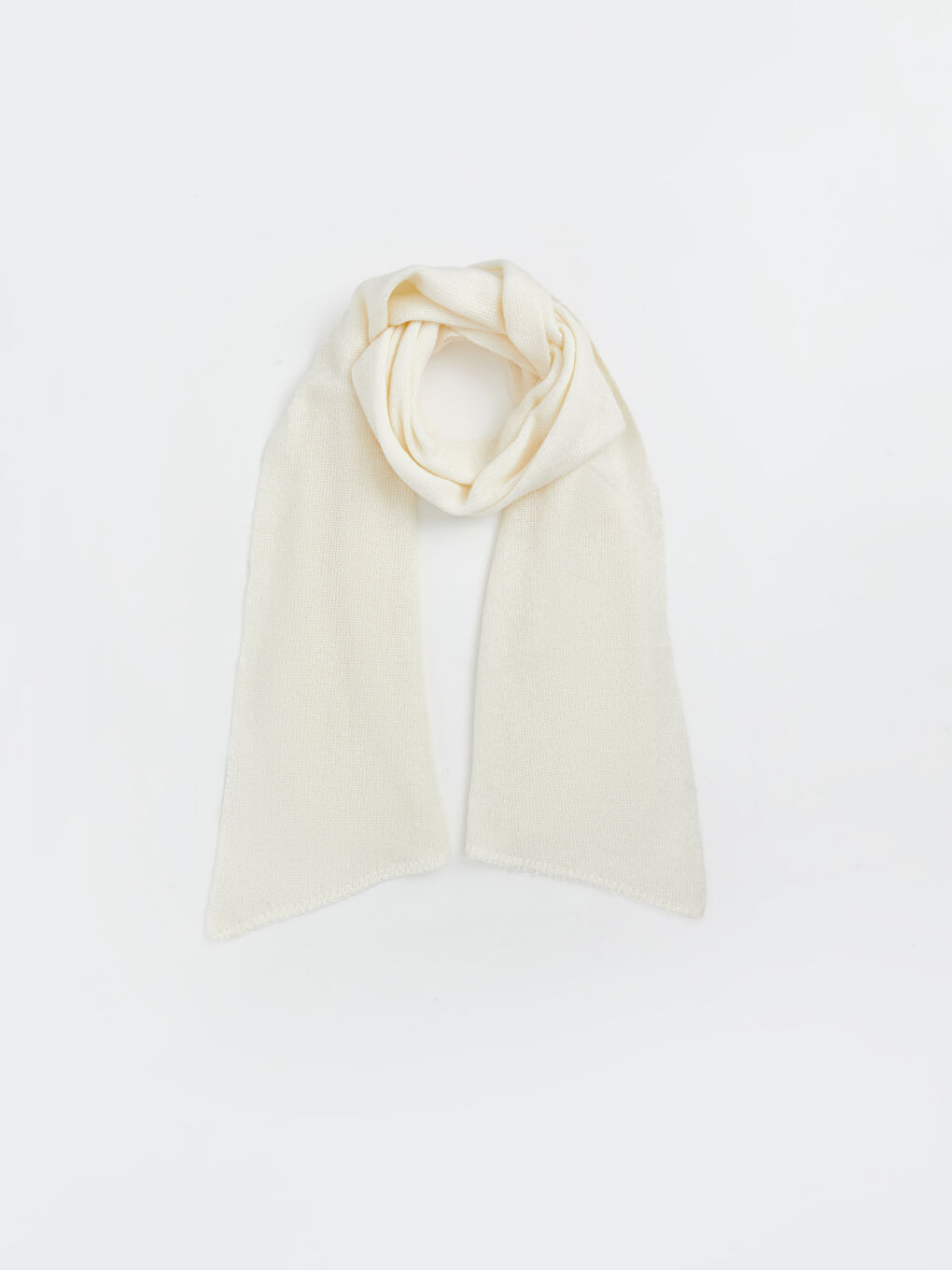 Ekru  Kadın Triko Atkı