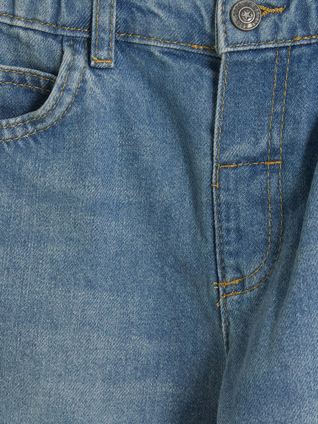 İndigo Baggy Fit Polar Astarlı Erkek Çocuk Jean Pantolon-1