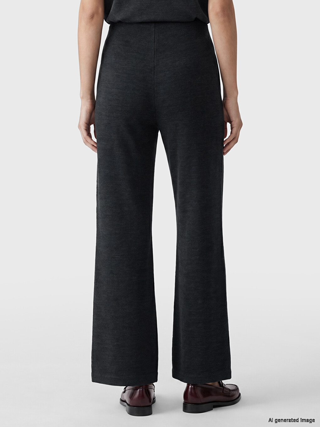 Front Stitched Flare Women's Knitwear Trousers-3