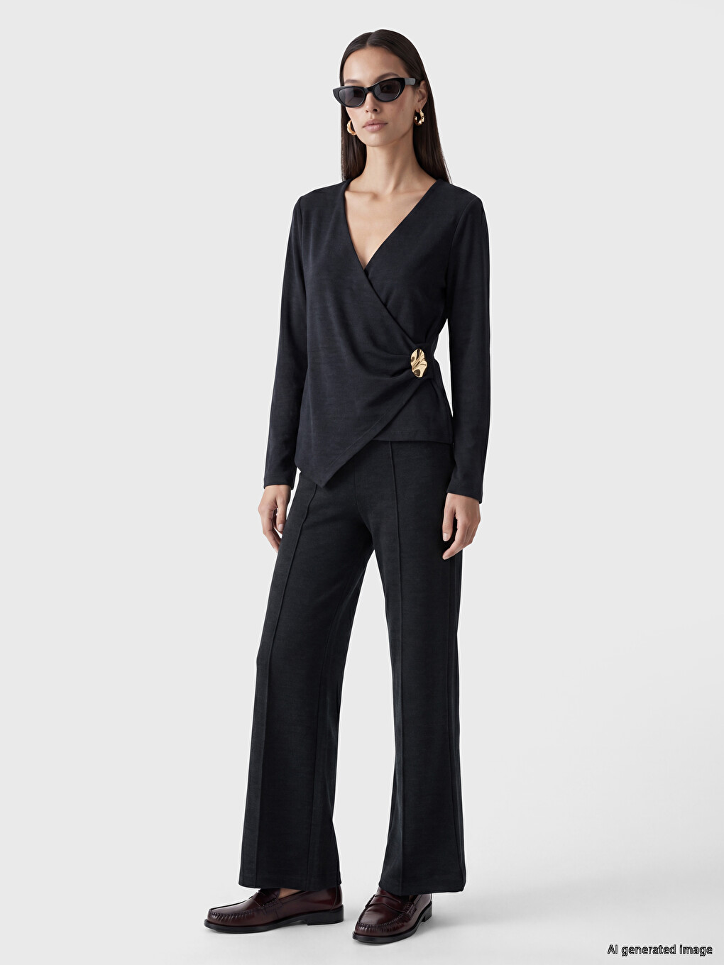 Double Breasted Collar Women's Body-1