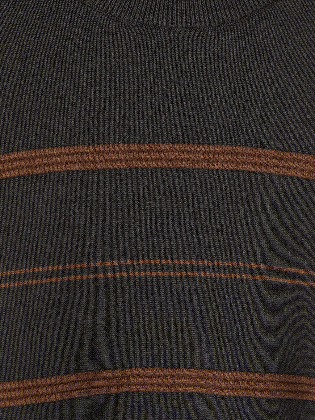 Pulover Tricotat Vărgat Cu Guler Rotund Pentru Bărbați-6