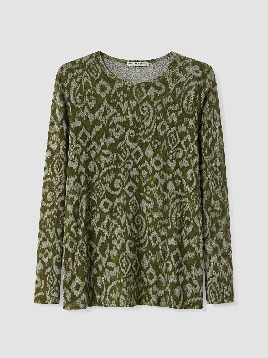Crew Neck Patterned Women's T-shirt-4
