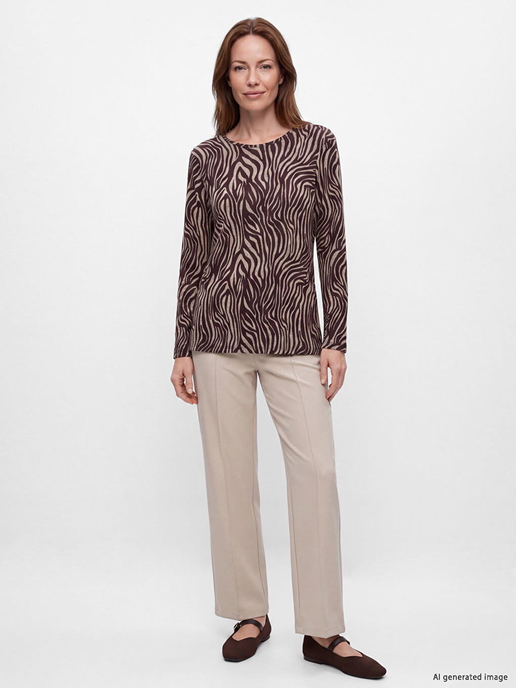 Woman Brown T-shirt-1