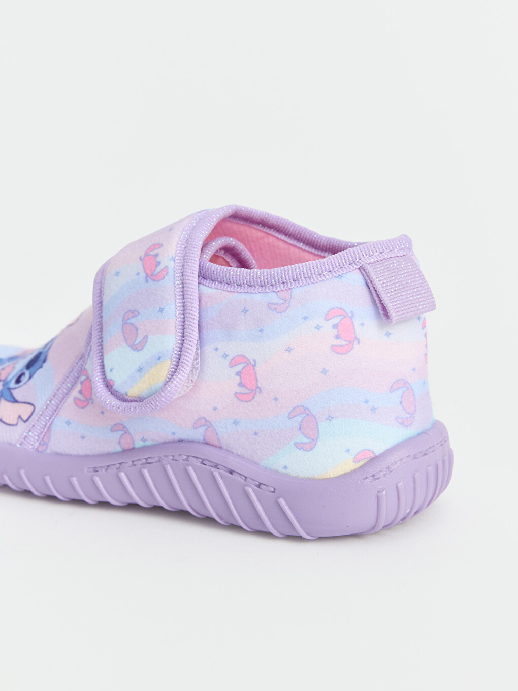 Lila Stitch Baskılı Kız Çocuk Panduf-1