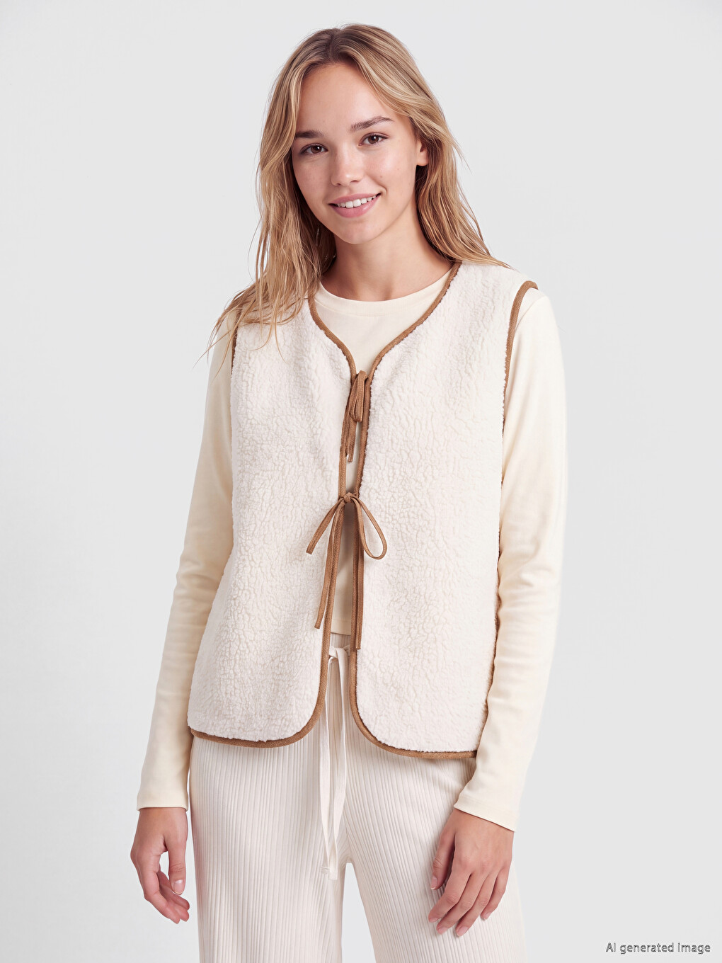 Crew Neck Women's Plush Pyjamas Top