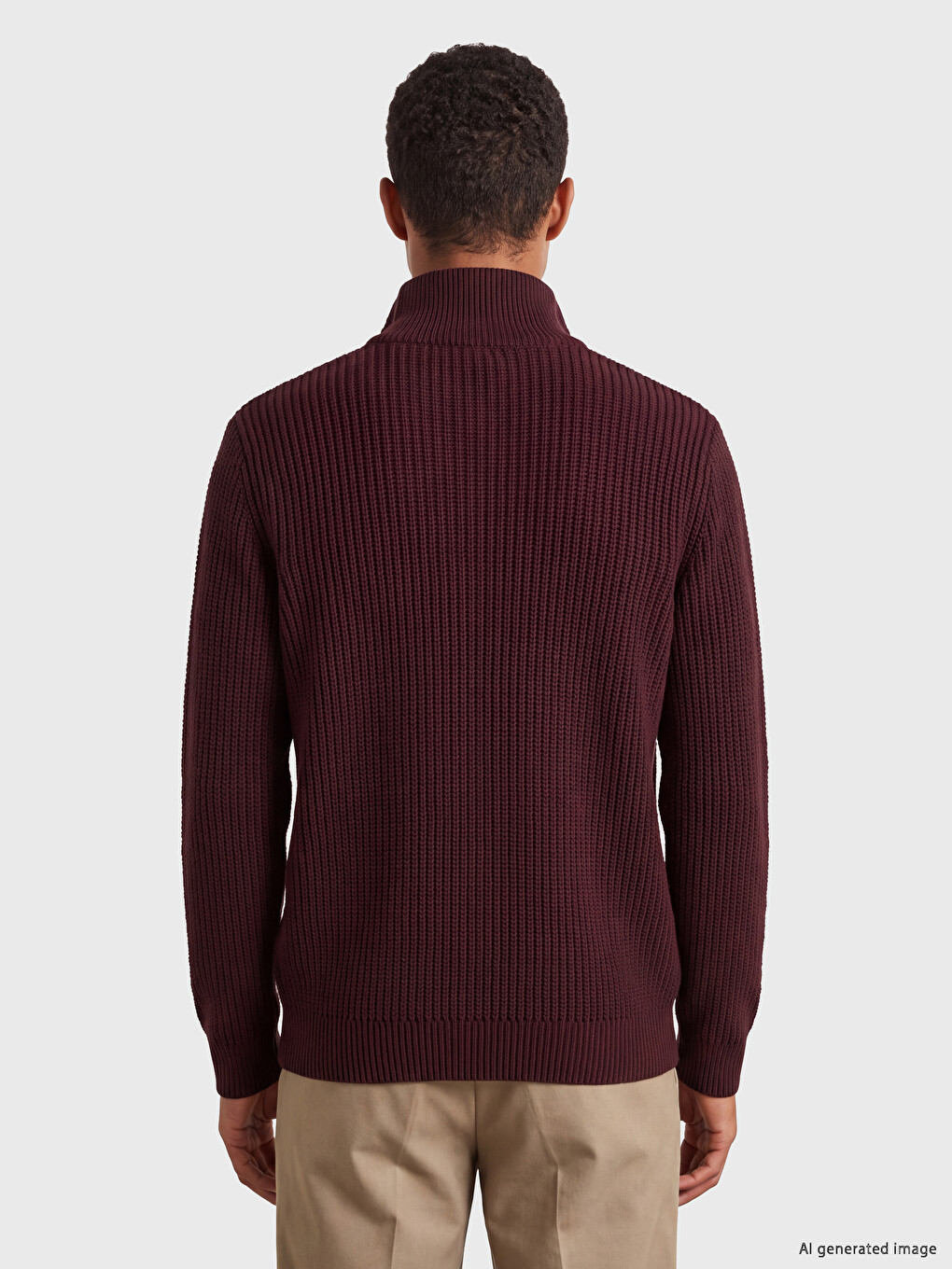 Stehkragen Herren Strickpullover-2