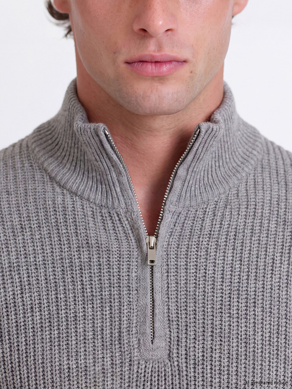 Mock Neck Men's Knitwear Sweater-2