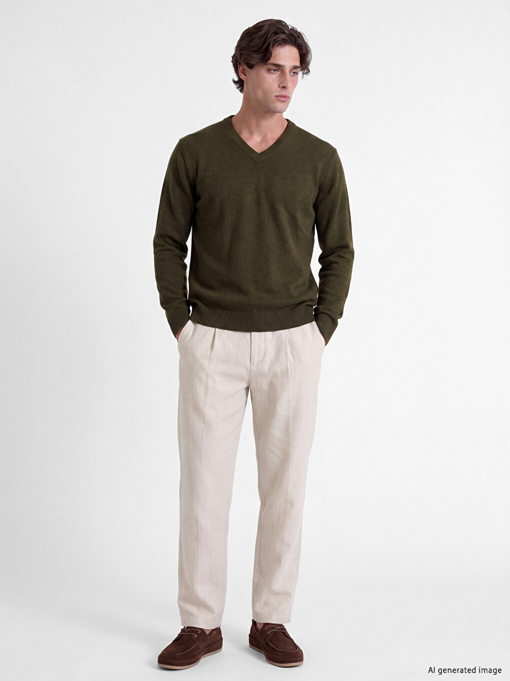 V Neck Men's Knitwear Sweater-1