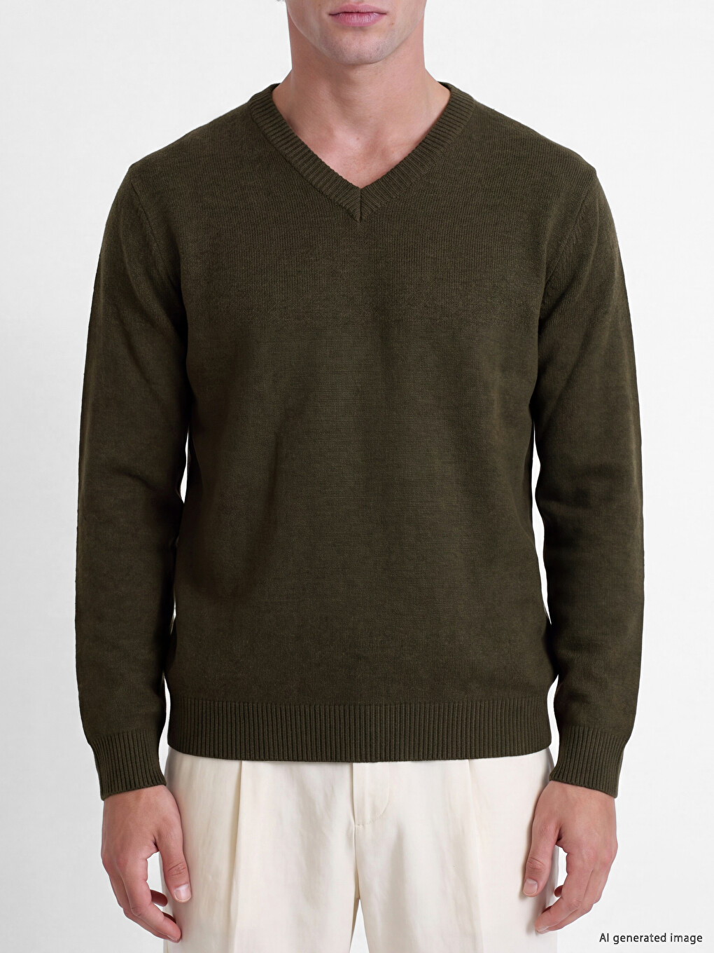 V Neck Men's Knitwear Sweater-2