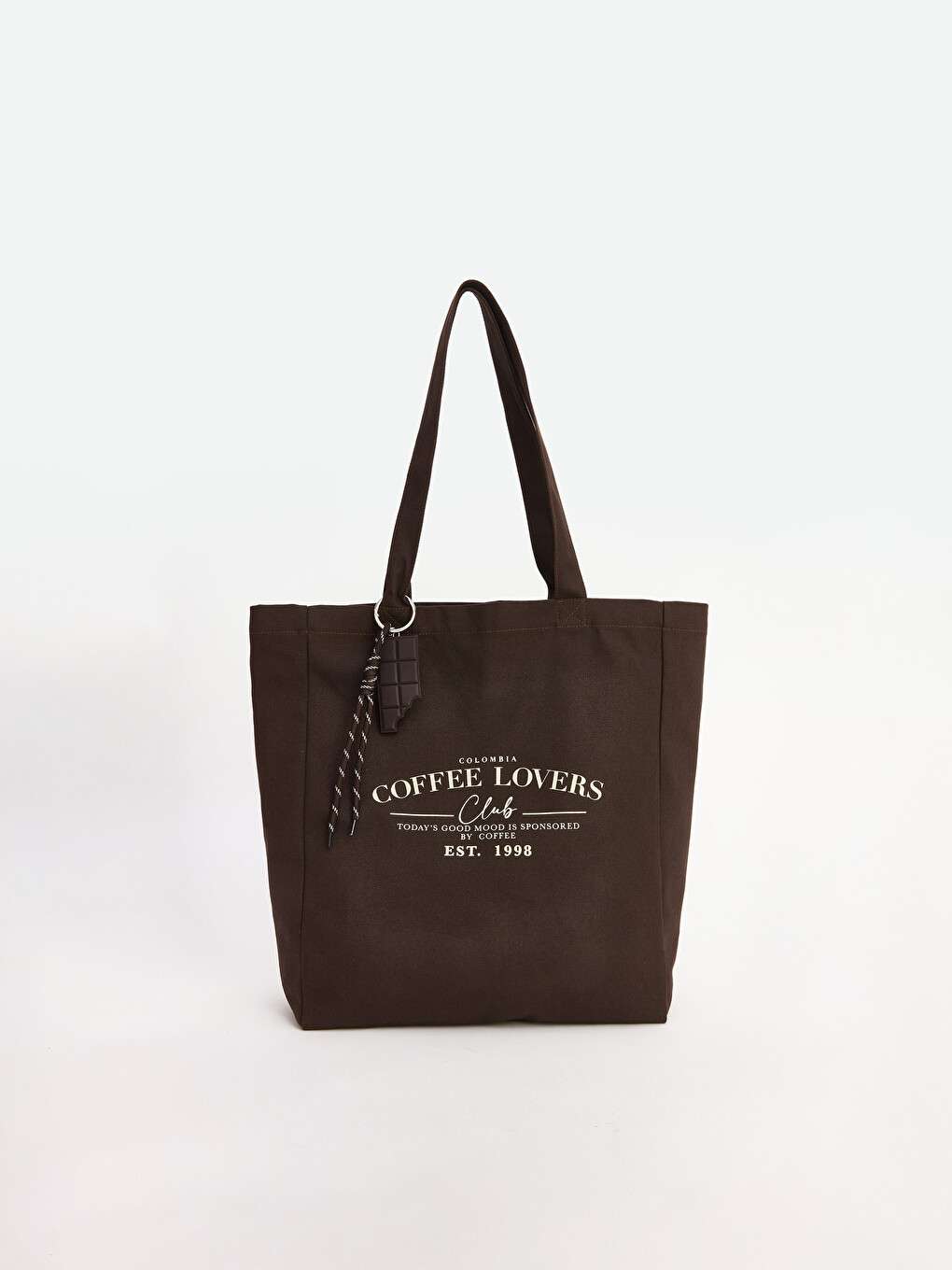 Slogan Printed Canvas Women's Shoulder Bag