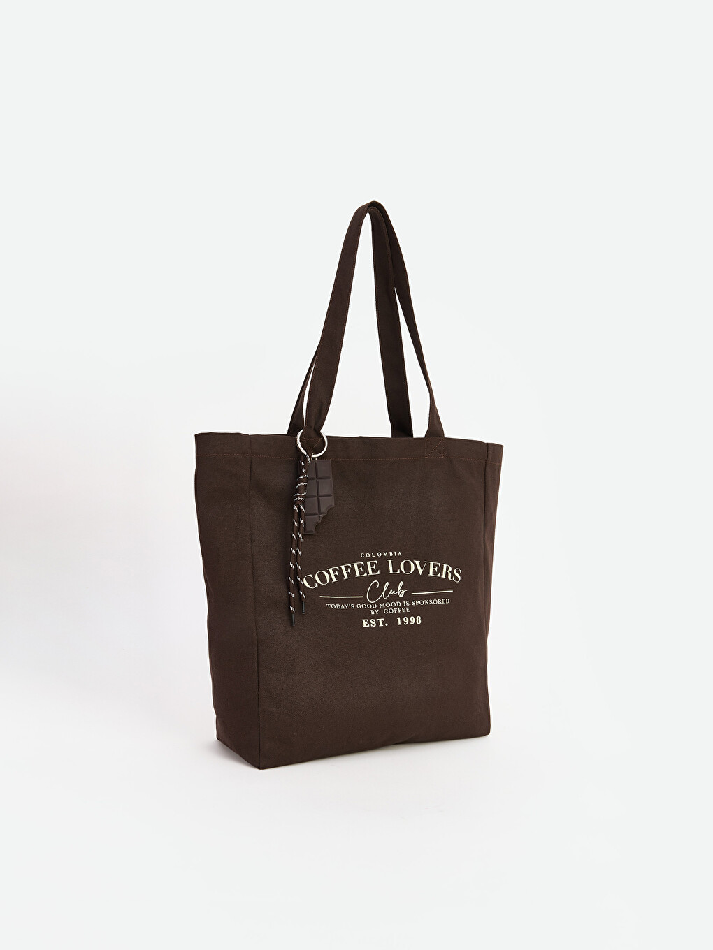 Slogan Printed Canvas Women's Shoulder Bag-1
