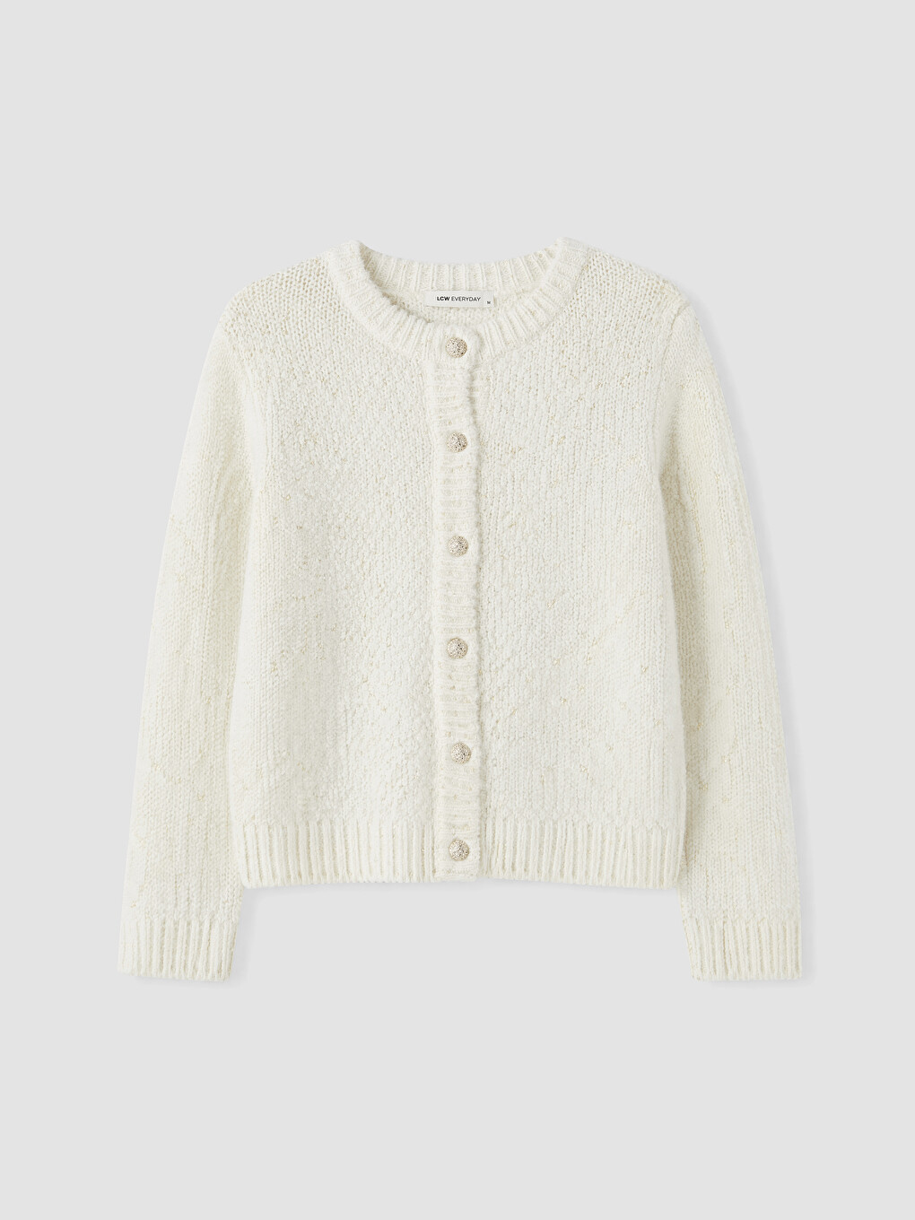 Crew Neck Patterned Women's Knitwear Cardigan-4