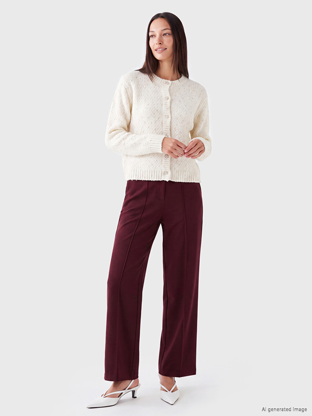 Crew Neck Patterned Women's Knitwear Cardigan