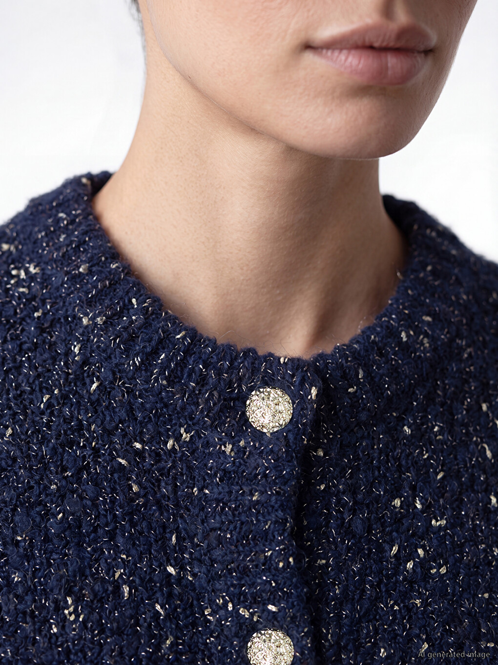 Crew Neck Patterned Women's Knitwear Cardigan-2