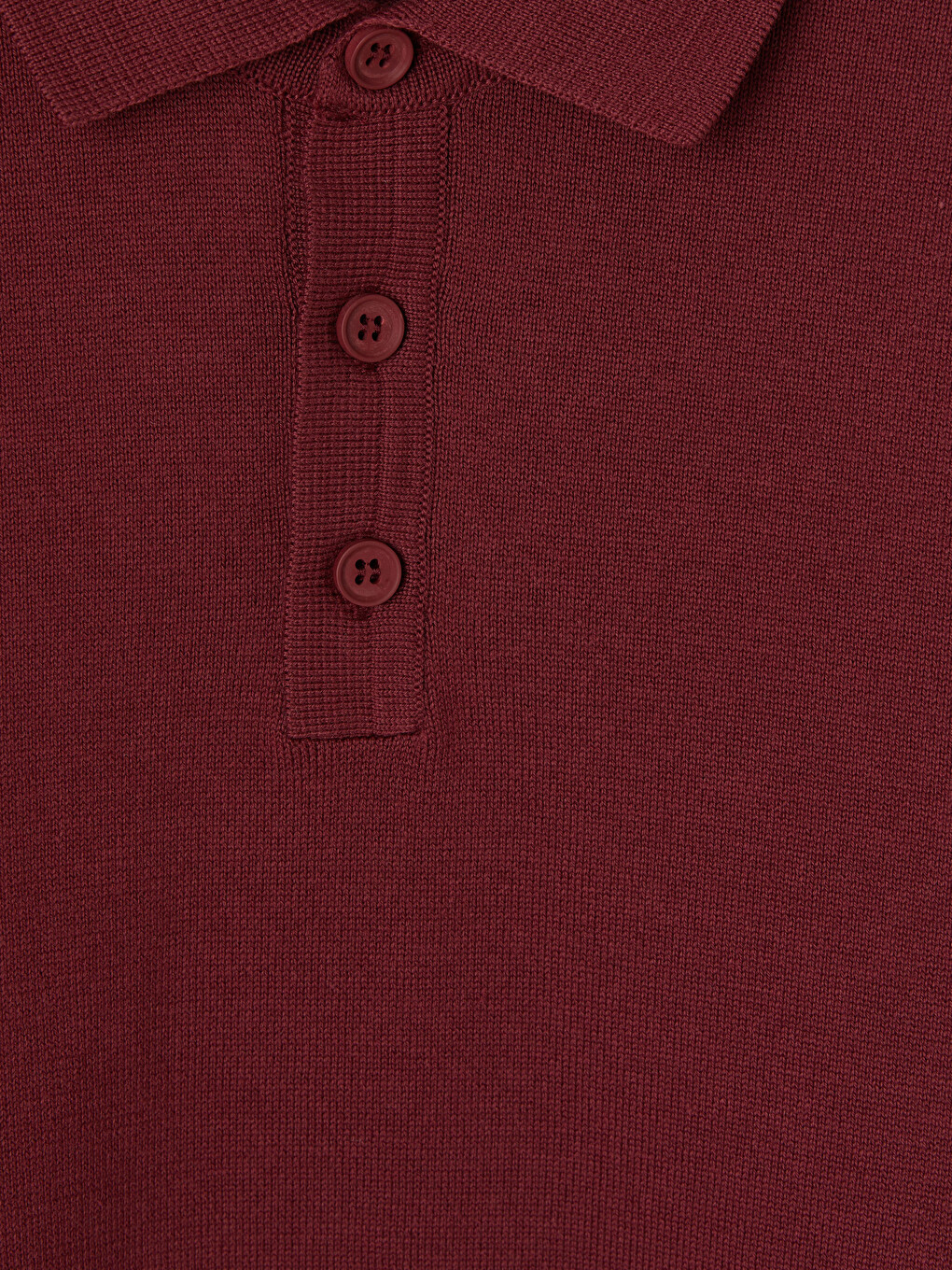 Bordo Polo Yaka Erkek Triko Kazak-1