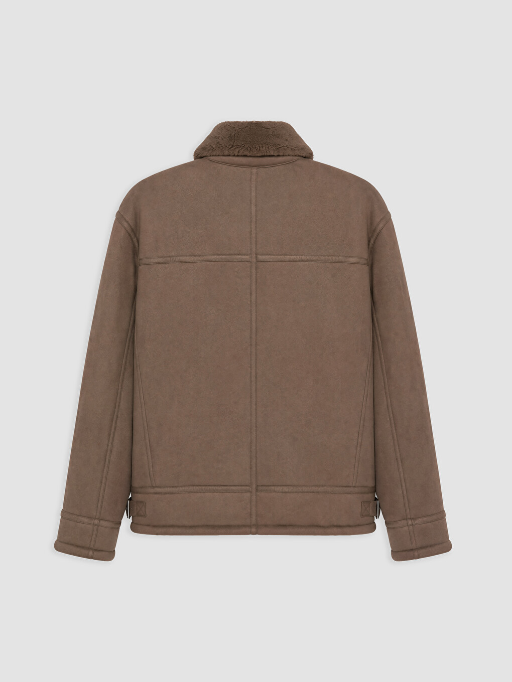 Regular Fit Faux Leather Men's Coat-5