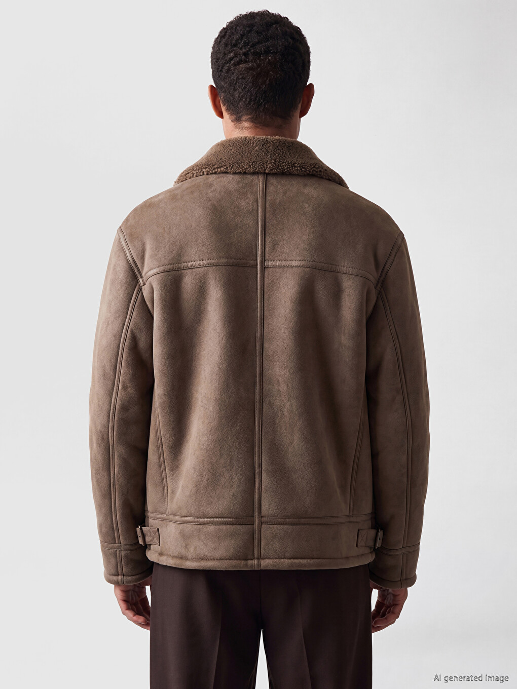 Regular Fit Faux Leather Men's Coat-3