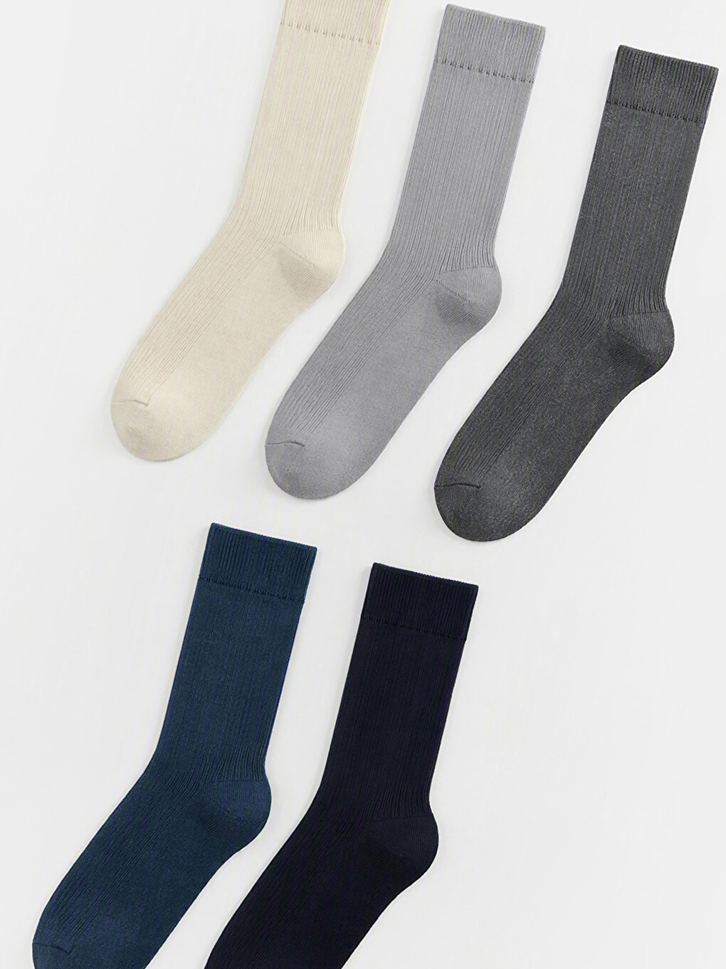 Ribbed Textured Men's Ankle Socks 5 Pack-1