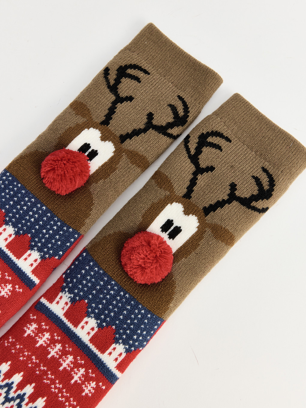Pompon Detailed Patterned Men's Ankle Socks-2