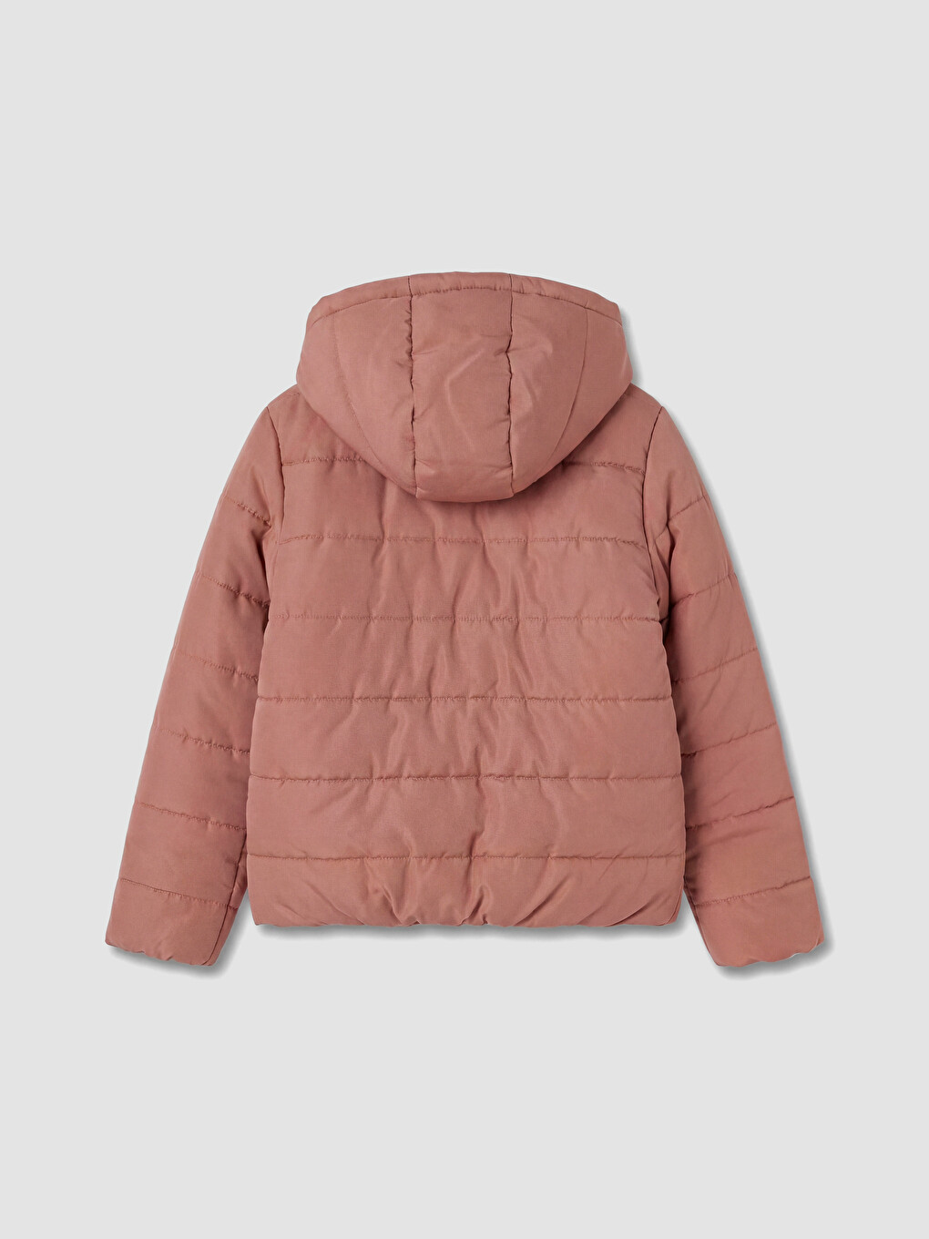 Lila Kapüşonlu Kız Çocuk Şişme Mont-3