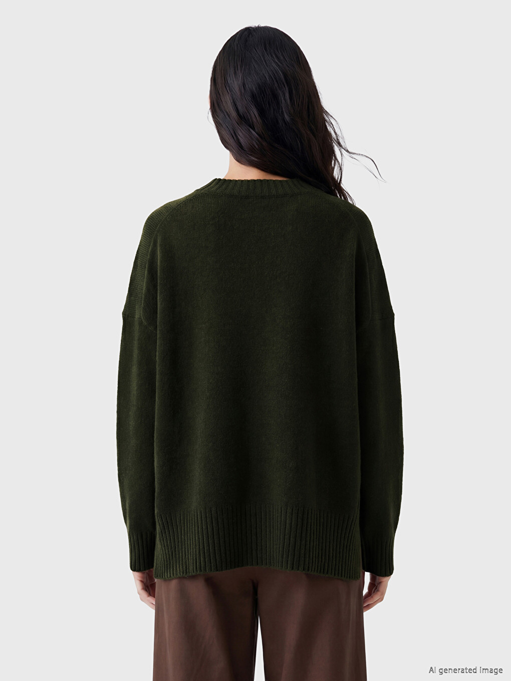 Pull-over En Maille Pour Femme À Col Rond-3