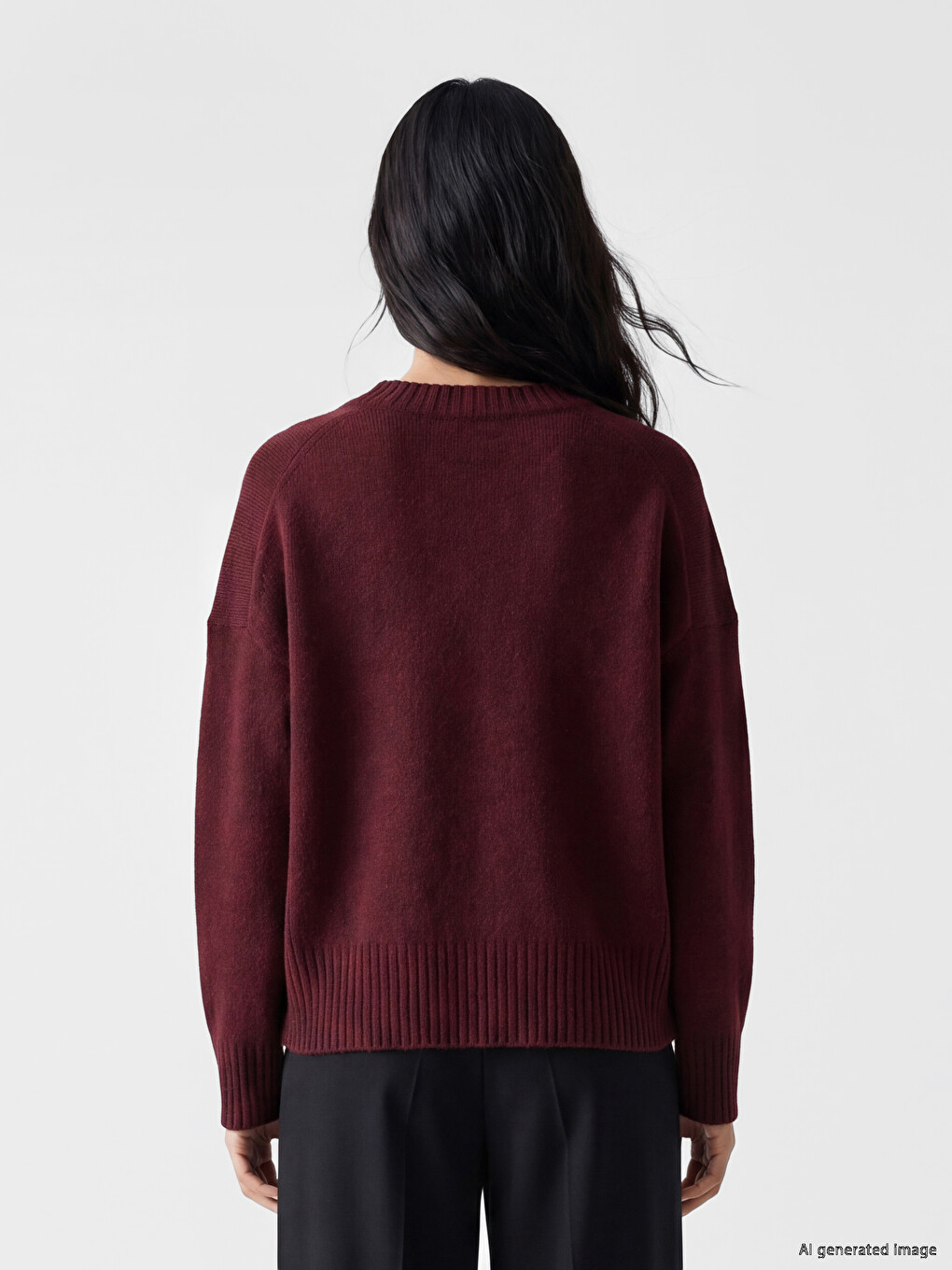 Crew Neck Women's Knitwear Sweater-3