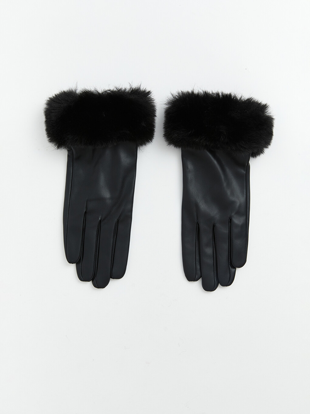 Fur-lined Faux Leather Women's Glove