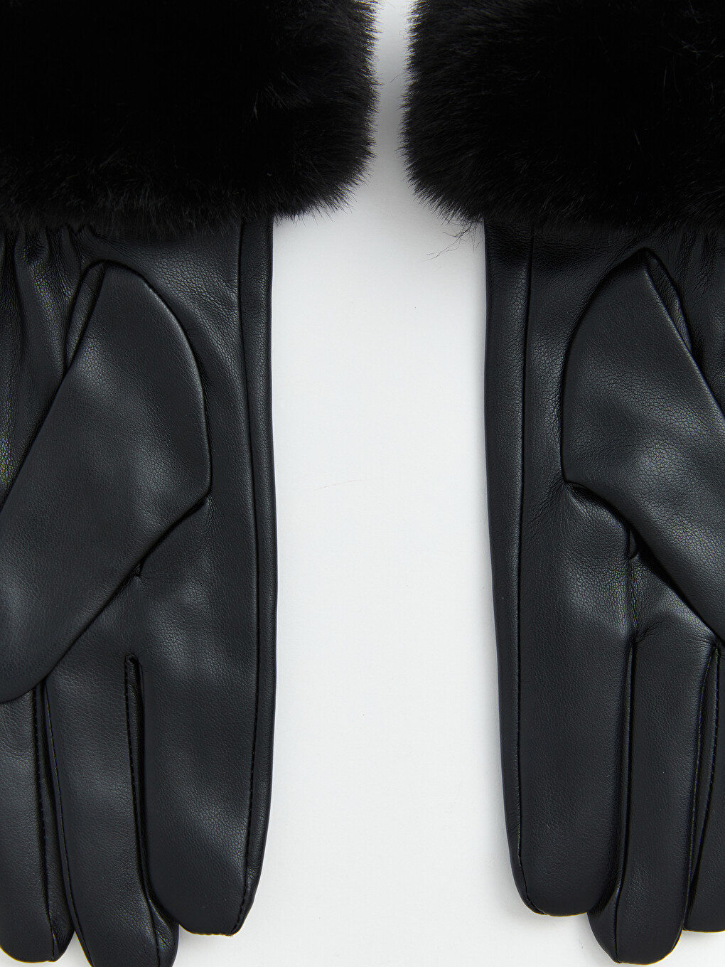 Fur-lined Faux Leather Women's Glove-2