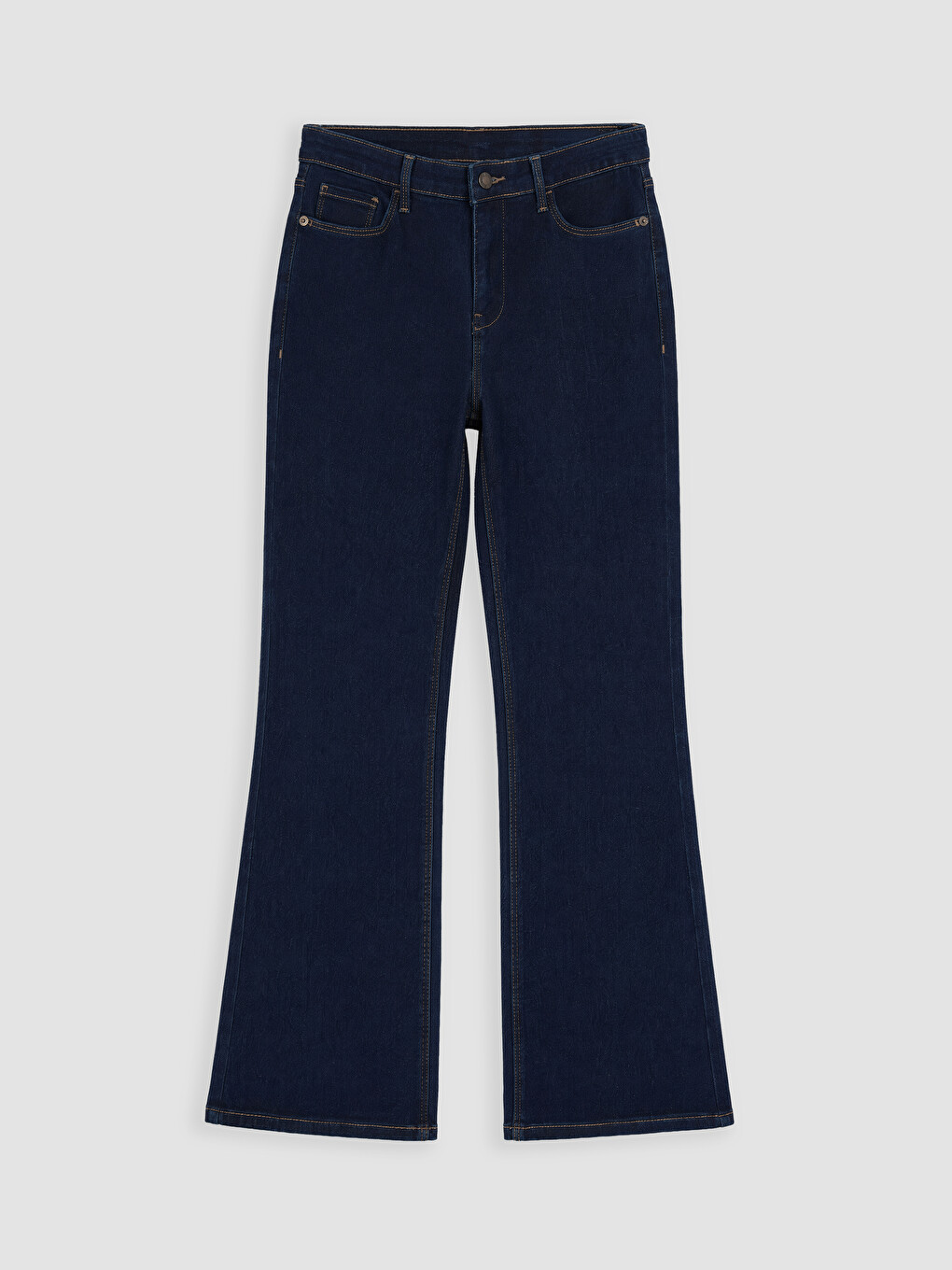 İndigo Yüksek Bel Flare Kadın Jean Pantolon