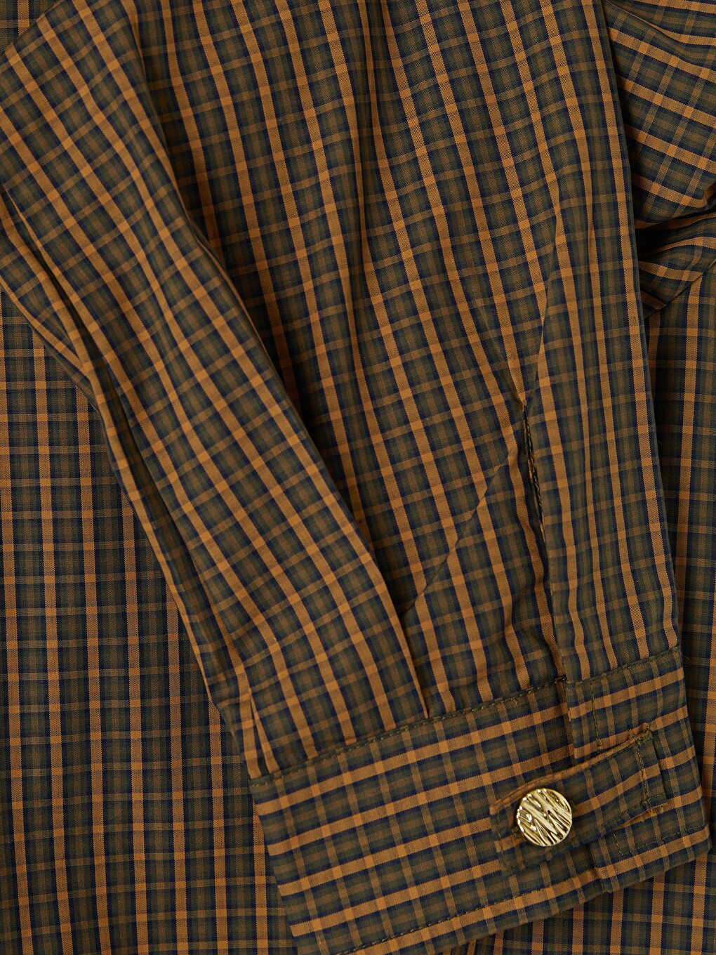 Grandad Collar Plaid Women's Shirt-7