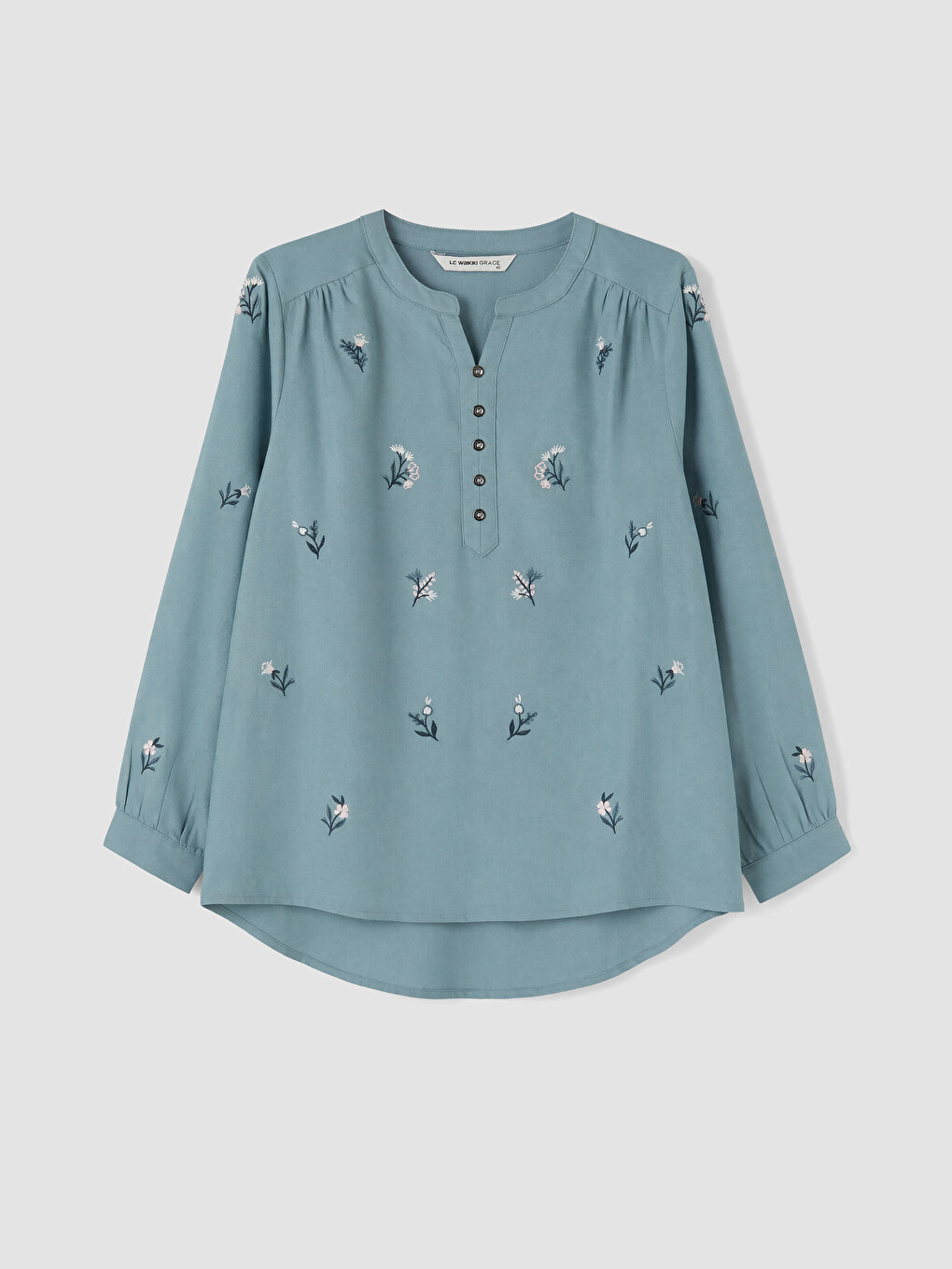 Notch Neck Embroidered Women's Blouse-4