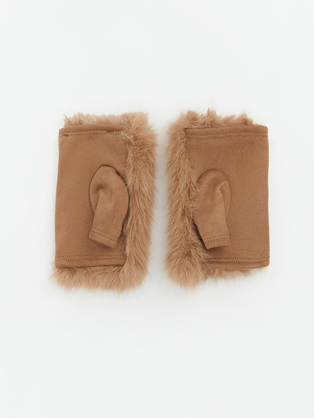 Women's Fingerless Gloves With Faux Fur Look-1