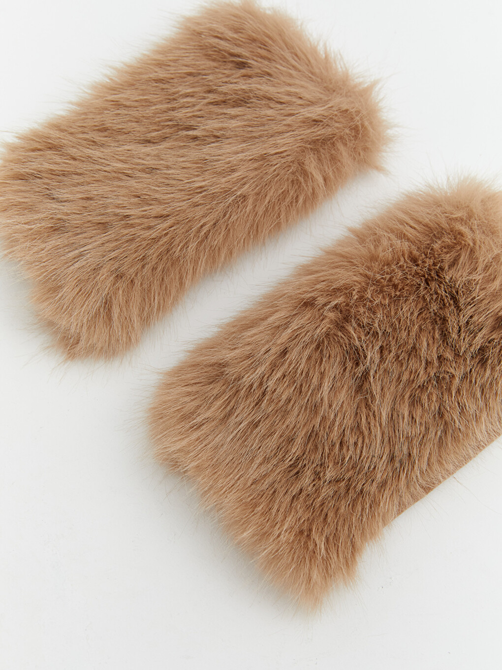 Women's Fingerless Gloves With Faux Fur Look-2